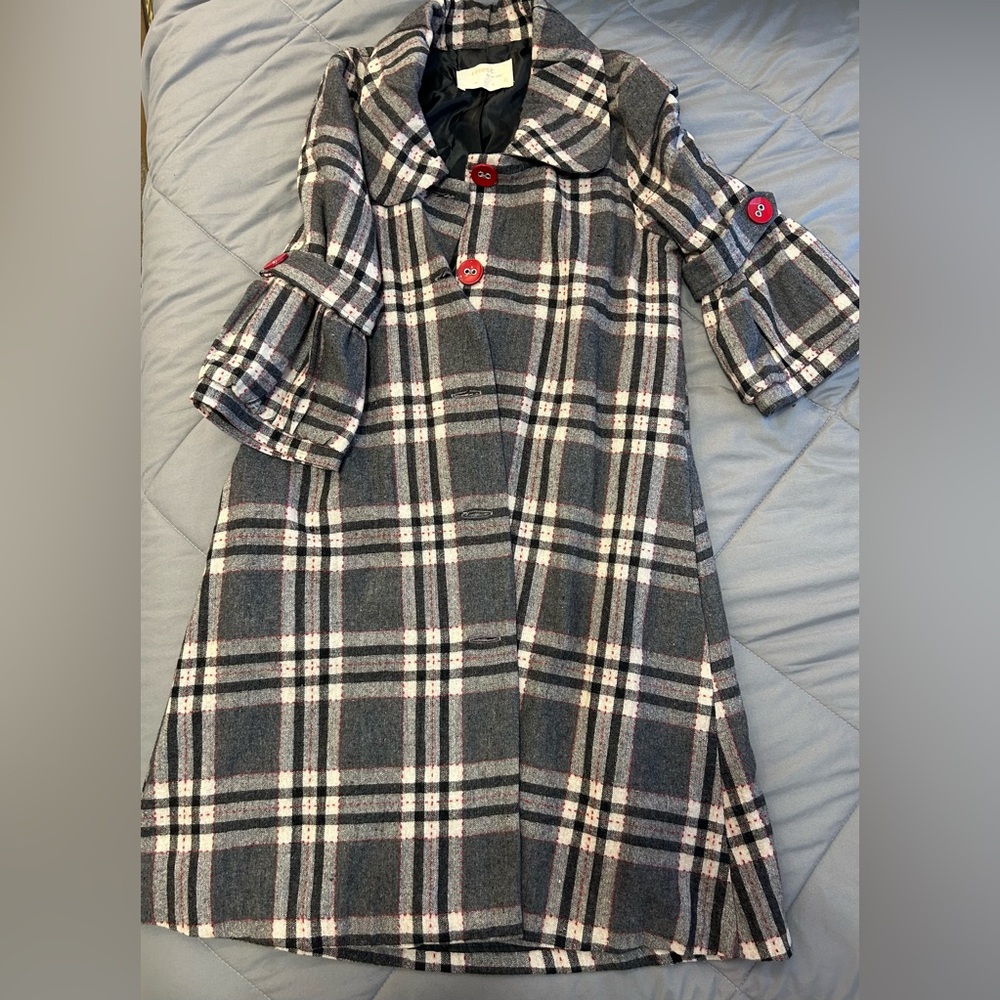 Renee C Long Plaid Jacket